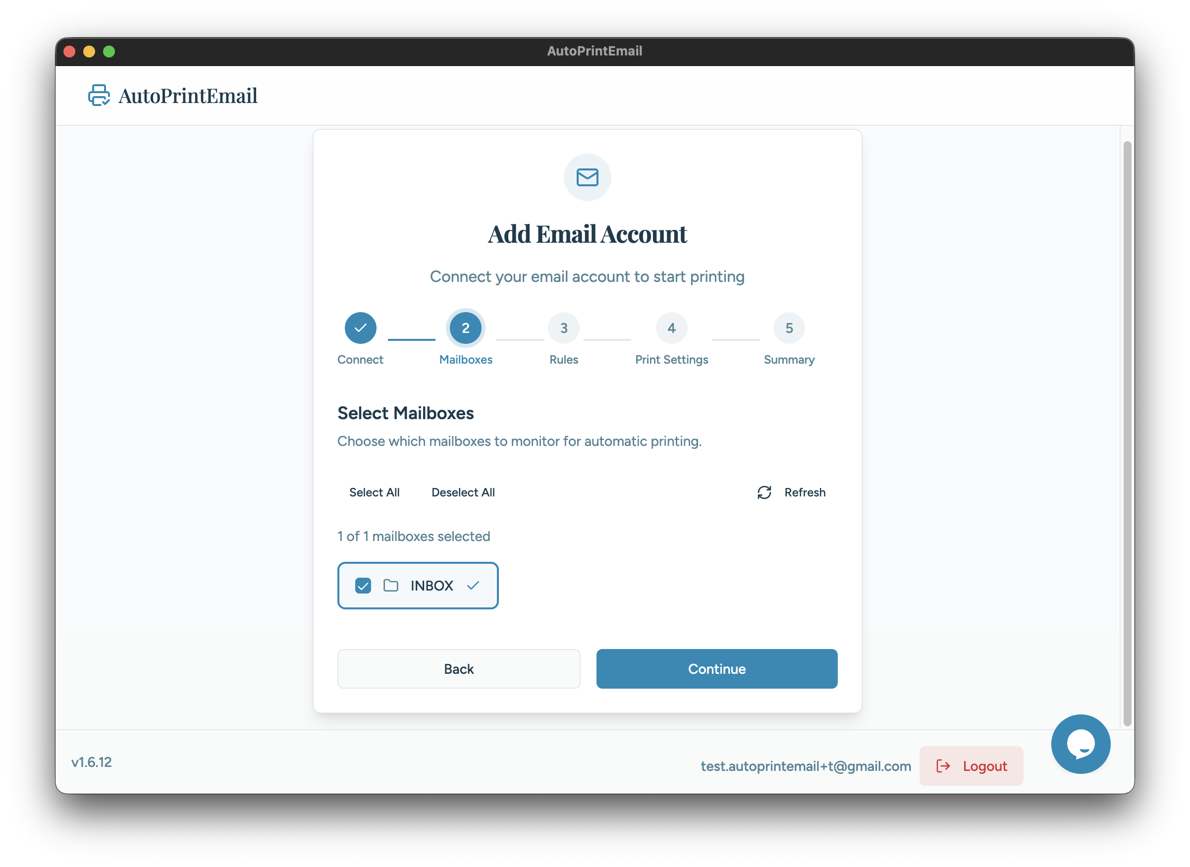 Select mailboxes to monitor