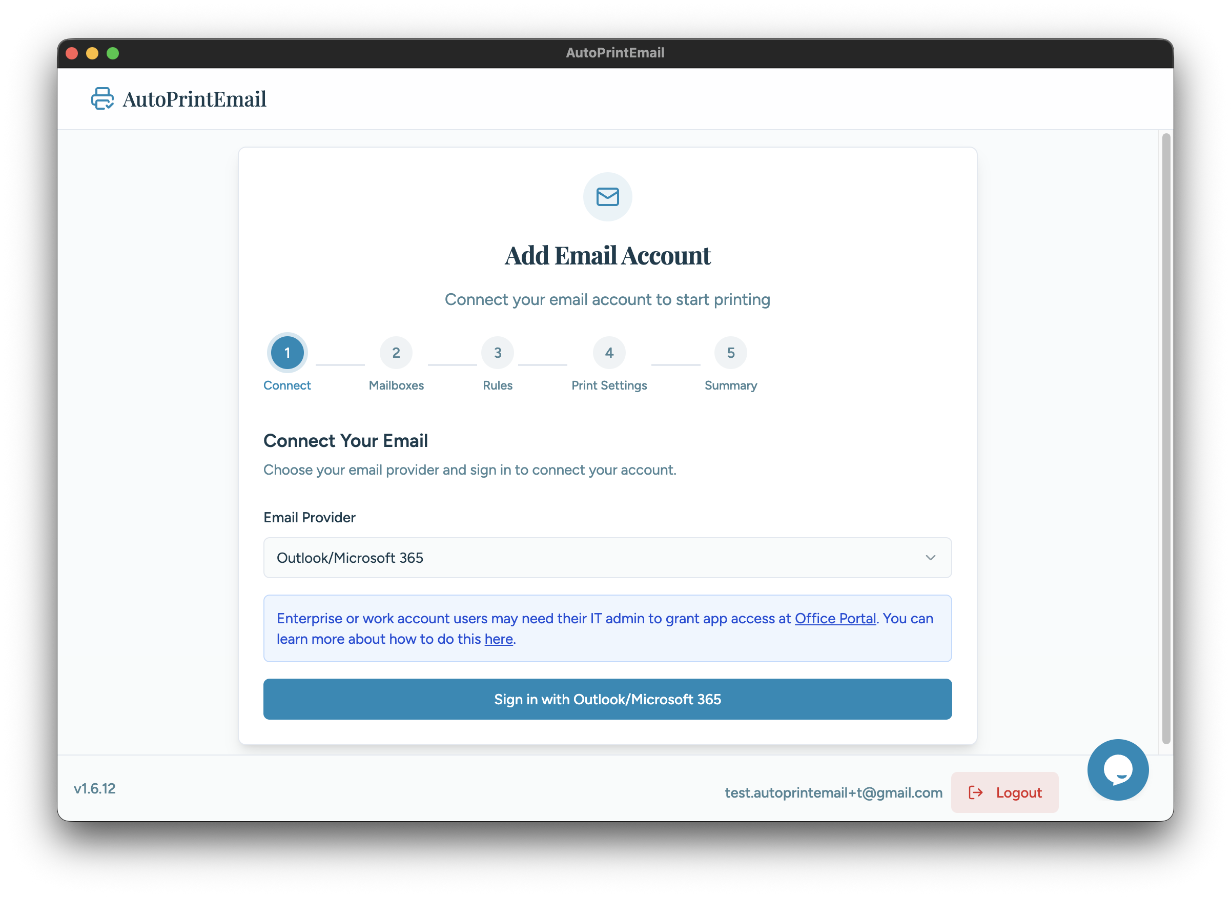 Outlook OAuth consent screen